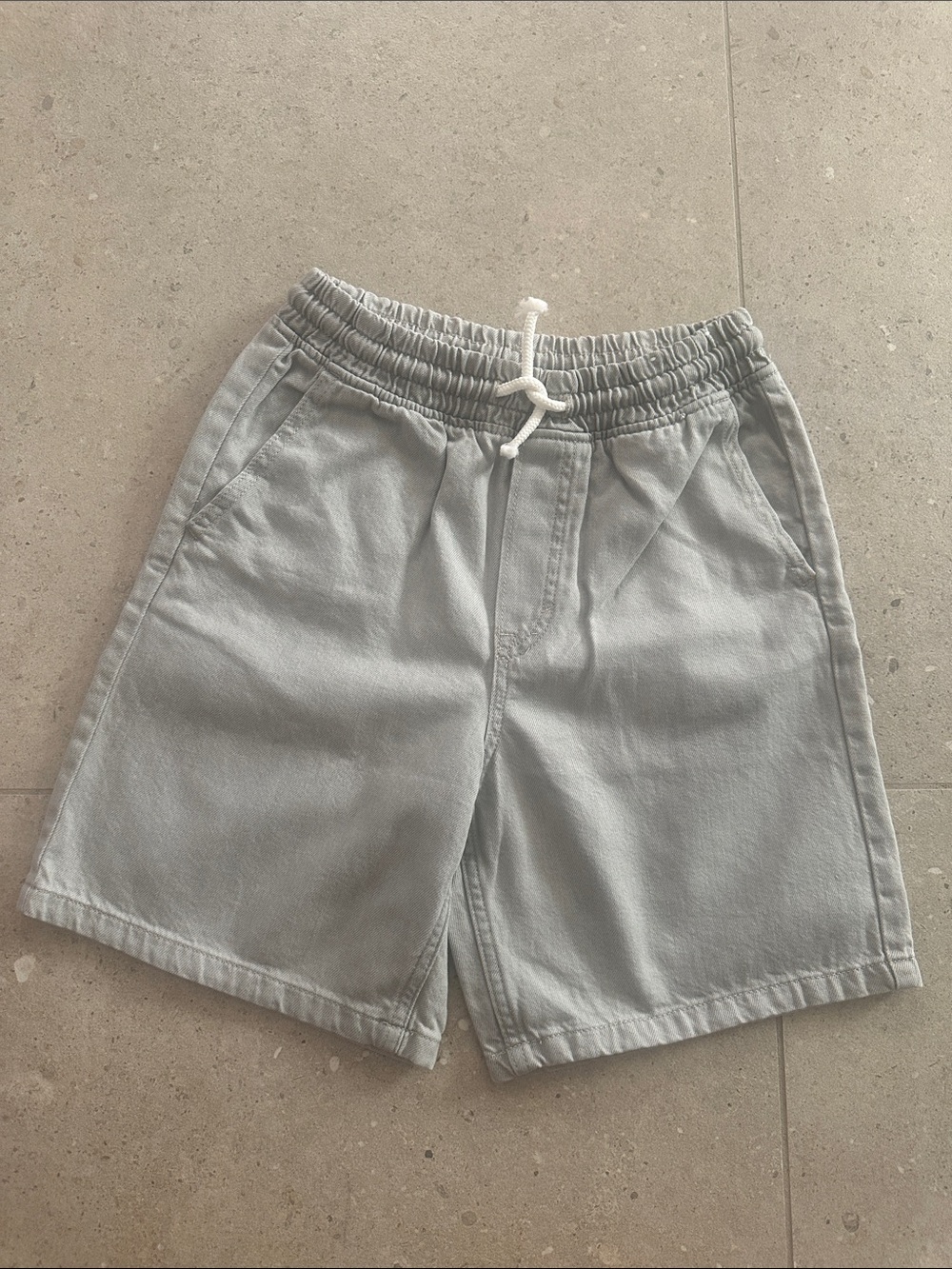 NWOT H&M Boys Light Gray Denim Pull On Shorts size US 12